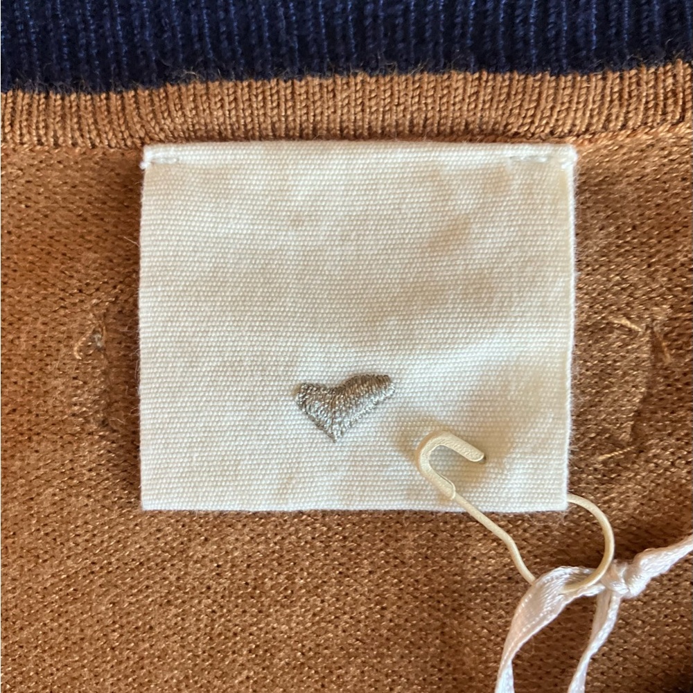 NWT Shopbop HEARTMADE Julie Fagerholt Kyrit Colorblock Sweater L Camel/Navy/Pink - Picture 4 of 16